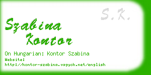 szabina kontor business card